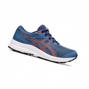 Azure / Cherry Tomato Kids' Asics CONTEND 8 GS Running Shoes | 729-DTGXOZ