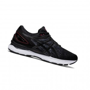 Black Men's Asics GEL-NIMBUS 22 Knit Running Shoes | 603-QYLEPS
