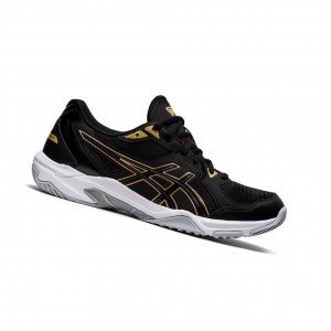 Black Men's Asics GEL-ROCKET 10 Volleyball Shoes | 354-VKEATQ