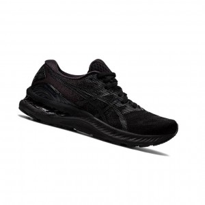 Black Women's Asics GEL-NIMBUS 23 Wide Running Shoes | 901-UBAJKT