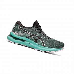 Black / Barely Rose Women's Asics GEL-NIMBUS 24 Running Shoes | 795-HTNZDP