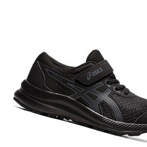 Black / Carrier Grey Kids' Asics CONTEND 8 PS Running Shoes | 082-GMHOTI