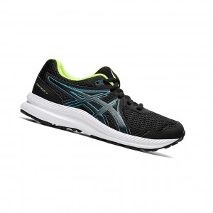 Black / Digital Aqua Kids' Asics CONTEND 7 GS Running Shoes | 870-AMUHKT