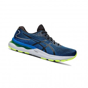 Black / Lake Drive Men's Asics GEL-NIMBUS 24 Running Shoes | 540-GHPTKV