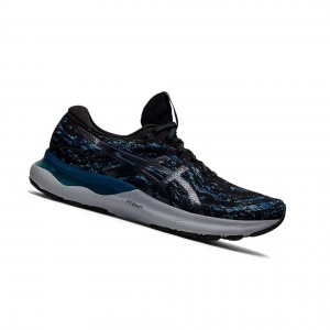 Black / Mako Blue Men's Asics GEL-NIMBUS 24 MK Running Shoes | 436-QSGJRK