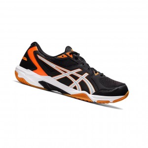 Black / Shocking Orange Men's Asics GEL-ROCKET 10 (2E) Volleyball Shoes | 063-GNUVPZ