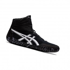 Black / White Men's Asics AGGRESSOR 5 Wrestling Shoes | 376-RHUFET