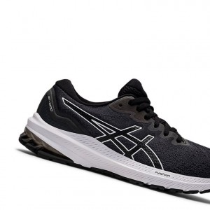 Black / White Women's Asics GT-1000 11 Running Shoes | 247-HQTEZP