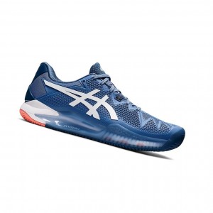 Blue Harmony / White Men's Asics GEL-RESOLUTION 8 CLAY Tennis Shoes | 524-PHGIRB