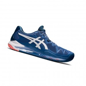 Blue Harmony / White Men's Asics GEL-Resolution 8 Tennis Shoes | 351-DHLSUP