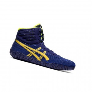 Blue Men's Asics AGGRESSOR 4 Wrestling Shoes | 596-RSGWVL