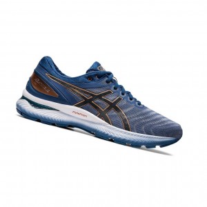 Blue Men's Asics GEL-NIMBUS 22 Running Shoes | 642-YFKJZP