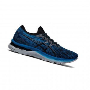 Blue Men's Asics GEL-NIMBUS 23 Knit Running Shoes | 046-CJDWTK