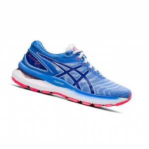 Blue Women's Asics GEL-NIMBUS 22 Running Shoes | 815-JQXDLA