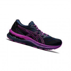 Blue Women's Asics GEL-NIMBUS 23 LITE-SHOW Running Shoes | 547-DCSHKN