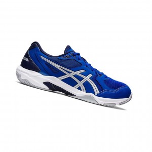Blue / Pure Silver Men's Asics GEL-ROCKET 10 (2E) Volleyball Shoes | 240-XJBECS