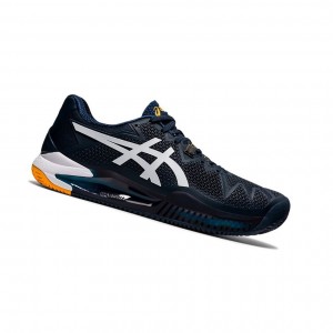 Blue / White Men's Asics GEL-RESOLUTION 8 CLAY Tennis Shoes | 317-MKZRBW
