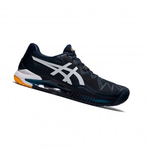 Blue / White Men's Asics GEL-Resolution 8 Tennis Shoes | 972-ZDEAUK