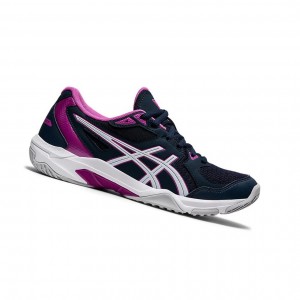 Blue / White Women's Asics GEL-ROCKET 10 Volleyball Shoes | 519-CIVNXA