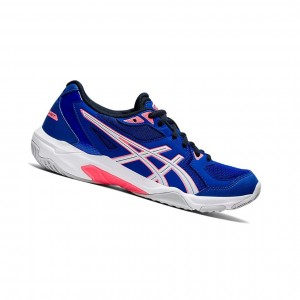 Blue / White Women's Asics GEL-ROCKET 10 Volleyball Shoes | 940-XQMPSK