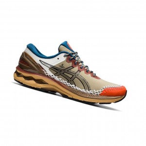 Brown Men's Asics GEL-KAYANO 27 Running Shoes | 680-YORIEV