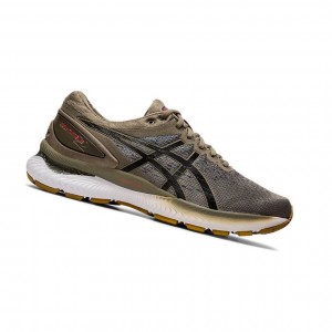 Brown Men's Asics GEL-NIMBUS 22 Knit Running Shoes | 857-EGLRFC