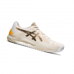 Cream Men's Asics GEL-RESOLUTION 8 L.E. Running Shoes | 642-NGDJAV