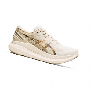 Cream Women's Asics GLIDERIDE 2 EARTH DAY Running Shoes | 496-HDSMVT