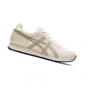 Cream / Dried Leaf Green Women's Asics TIGER RUNNER Sneakers | 678-ZNFWES