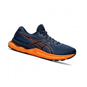 French Blue / Shocking Orange Men's Asics GEL-NIMBUS 24 Running Shoes | 831-UVJRZM