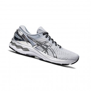 Grey Women's Asics GEL-KAYANO 27 PLATINUM Running Shoes | 541-QYNMBK