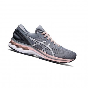 Grey Women's Asics GEL-KAYANO 27 Wide Running Shoes | 628-WQYRAP