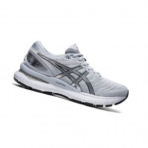 Grey Women's Asics GEL-NIMBUS 22 Platinum Running Shoes | 512-BIWKQX