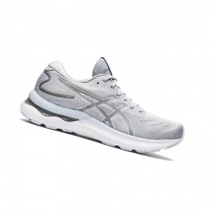 Grey / White Women's Asics GEL-NIMBUS 24 (D) Running Shoes | 457-HWSDNL