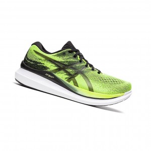 Hazard Green / Black Men's Asics GlideRide 3 Running Shoes | 358-PQRJBX
