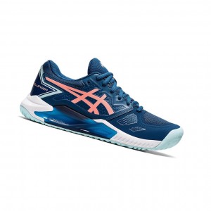 Light Indigo / Guava Women's Asics GEL-CHALLENGER 13 Tennis Shoes | 643-XAHMIY