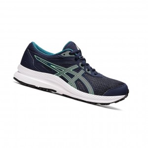 Midnight / New Leaf Kids' Asics CONTEND 8 GS Running Shoes | 568-GYSEWR
