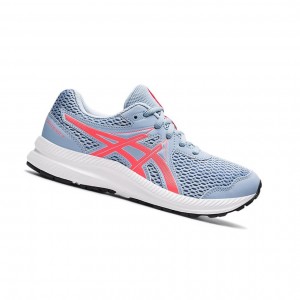 Mist / Blazing Coral Kids' Asics CONTEND 7 GS Running Shoes | 279-ODTYFL