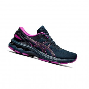 Navy Women's Asics GEL-KAYANO 27 LITE-SHOW Running Shoes | 408-GLSUJZ