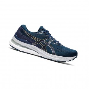 Navy Women's Asics GEL-KAYANO 28 Wide Running Shoes | 536-GBZDOT