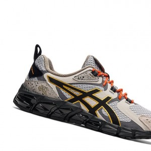 Oyster Grey / Black Men's Asics GEL-QUANTUM 180 Sneakers | 642-QXTNBL