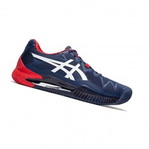 Peacoat / White Men's Asics GEL-RESOLUTION 8 CLAY Tennis Shoes | 254-CBJNEQ
