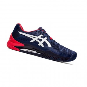 Peacoat / White Men's Asics GEL-Resolution 8 Tennis Shoes | 601-HANYDV