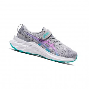 Piedmont Grey / Lavender Glow Kids' Asics NOVABLAST 2 PS Running Shoes | 712-RHYAFW
