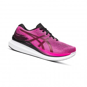 Pink Glo / Black Women's Asics GlideRide 3 Running Shoes | 058-NEJHOI
