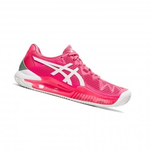 Pink Women's Asics GEL-RESOLUTION 8 CLAY Tennis Shoes | 417-BIDFCE