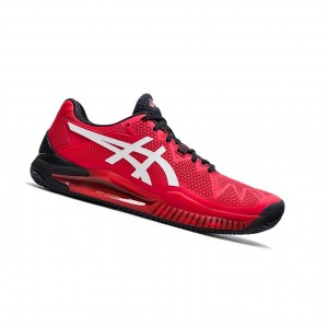 Red / White Men's Asics GEL-RESOLUTION 8 CLAY Tennis Shoes | 780-GQFCKD