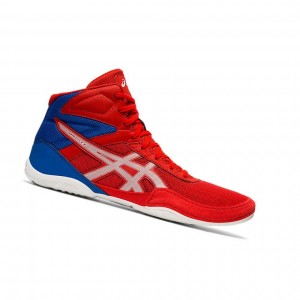 Red / White Men's Asics MATFLEX 6 Wrestling Shoes | 529-LMBNWV