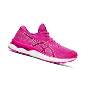 Red / White Women's Asics GEL-NIMBUS 24 Running Shoes | 498-WLONPE