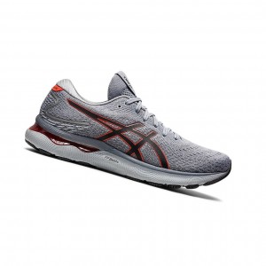 Sheet Rock / Cherry Tomato Men's Asics GEL-NIMBUS 24 Running Shoes | 406-QZFPIT